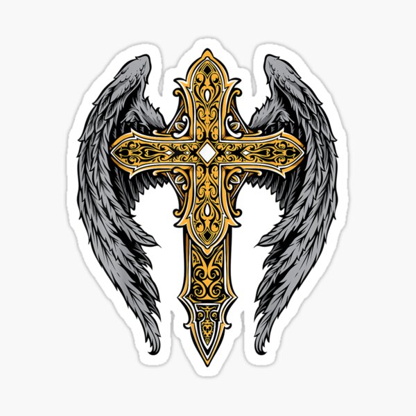 ANGEL GOLD WINGS Sticker for Sale by YaliliArt