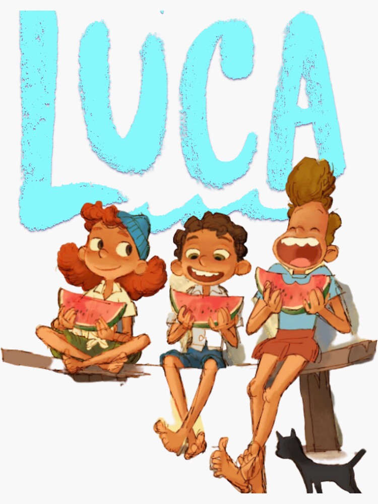 Luca Friends Watermelon Sticker by Curlyredflowers