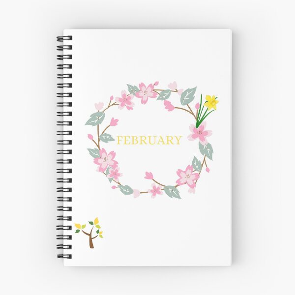 Artikelvorschau, Februar Blumenkranz Illustration entworfen und verkauft von SooDesignStudio.