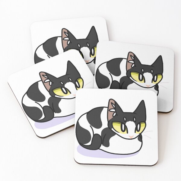 Item preview, Cute black and white spotted loaf cat design designed and sold by nummiequack.