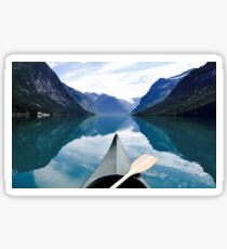 Norway canoe in fjord Sticker