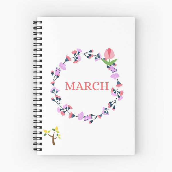 Aperçu de l'œuvre Illustration de couronne de fleurs de mars créée et vendue par SooDesignStudio.
