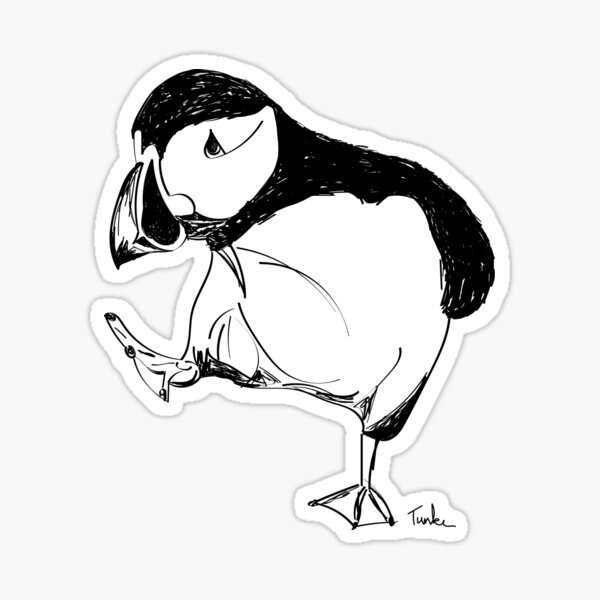 Puffin takes a walk Sticker
