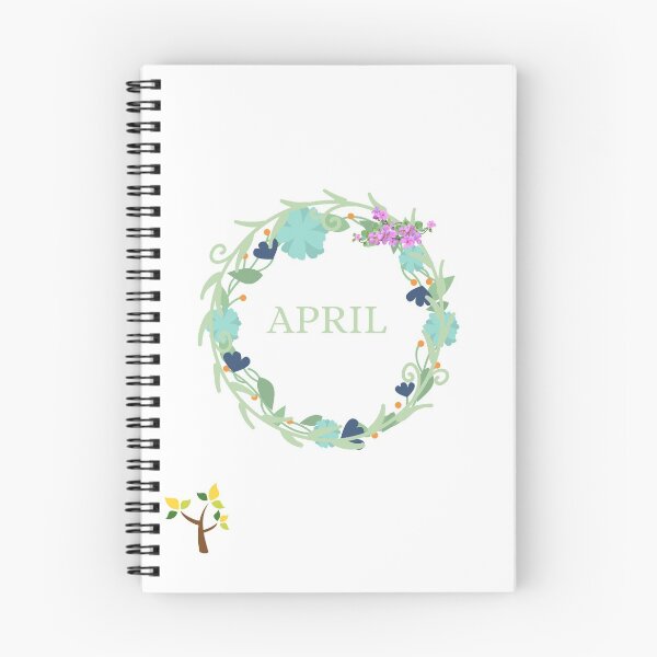 Aperçu de l'œuvre Illustration de couronne de fleurs d'avril créée et vendue par SooDesignStudio.