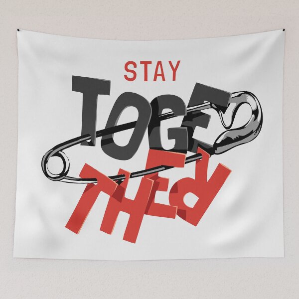 Item preview, Stay Together Slogan Secure Pin Illustration designed and sold by Peekonet.