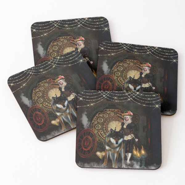 Item preview, Wonderful steampunk women with awesome wolf designed and sold by nicky2342.