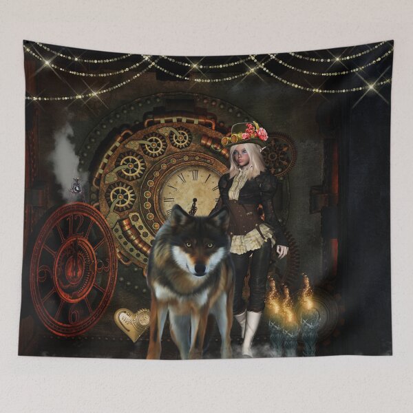 Item preview, Wonderful steampunk women with awesome wolf designed and sold by nicky2342.