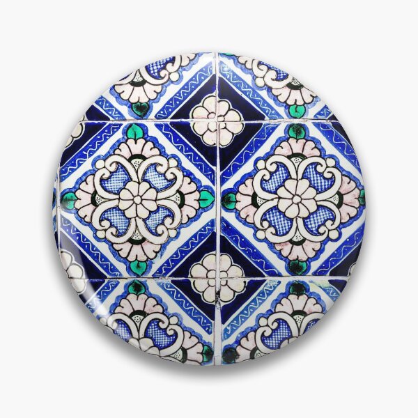 Item preview, Azulejo Spanish Pattern Tiles Navy Blue White designed and sold by idovedesign.