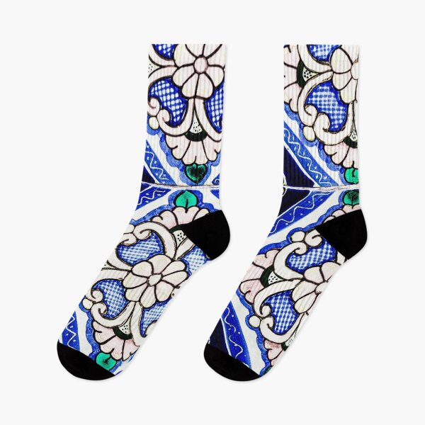 Item preview, Azulejo Spanish Pattern Tiles Navy Blue White designed and sold by idovedesign.