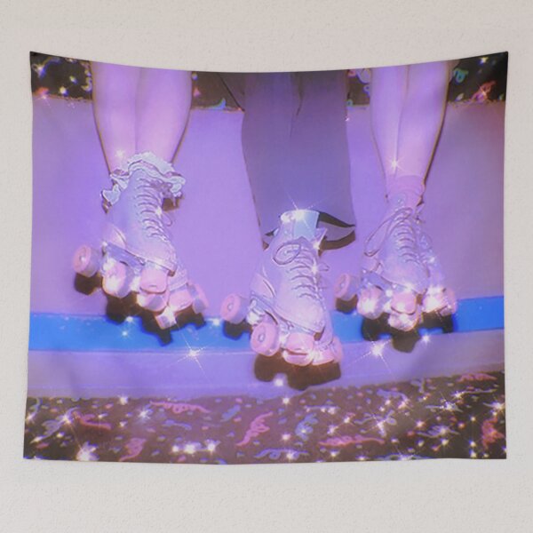 Item preview, glitter skates pink y2k aesthetic designed and sold by WanderAesthetic.