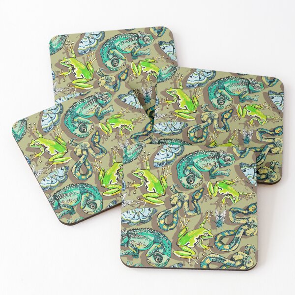 Item preview, Reptiles en azul y verde designed and sold by ariellemorris.