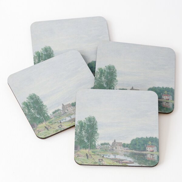 Item preview, Alfred Sisley Painting - The Matrat Boatyard, Moret Sur Loing, Rainy Weather designed and sold by Coffeesnow.