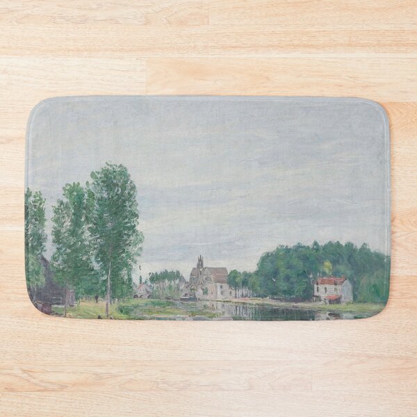 Item preview, Alfred Sisley Painting - The Matrat Boatyard, Moret Sur Loing, Rainy Weather designed and sold by Coffeesnow.