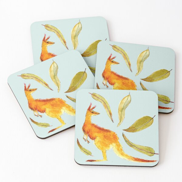 Item preview, Kangaroo and gum leaves designed and sold by Sarah Rudge.