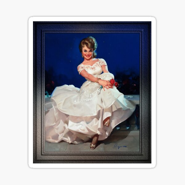 Moonlight and Roses by Gil Elvgren Vintage Wall Decor Xzendor7 Old Masters Art Reproductions Sticker