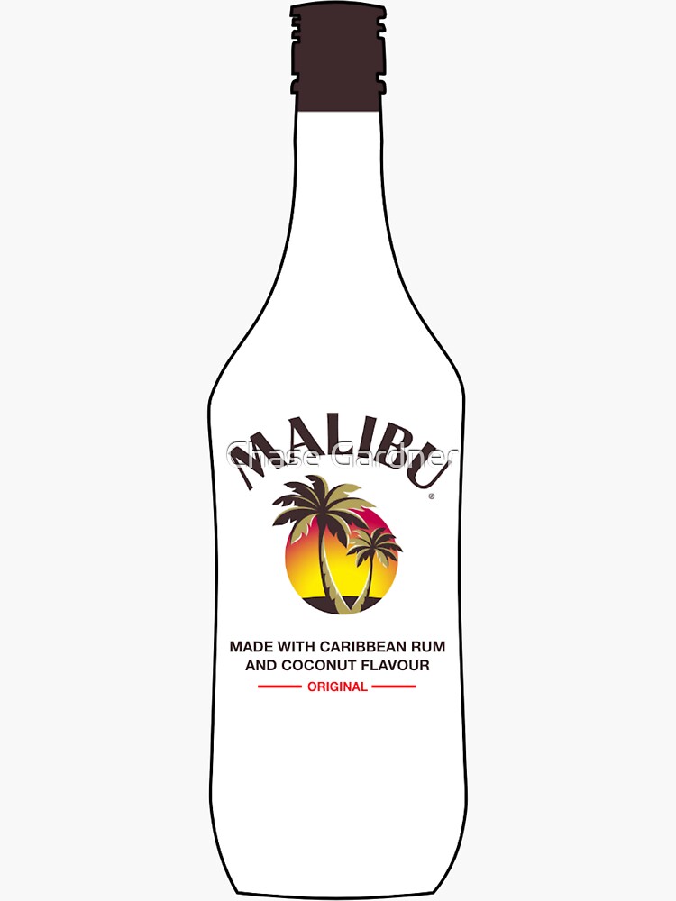 "Malibu Bottle" Sticker for Sale by CGardnerDesign Redbubble