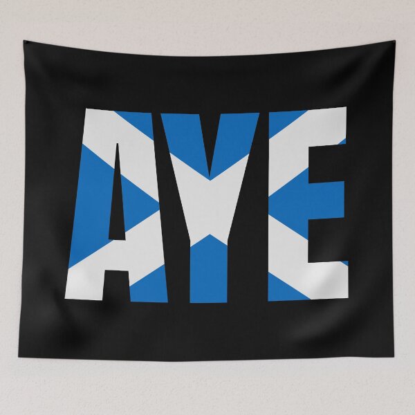 Item preview, Aye - Yes Scotland - Scottish Flag Blue - Scots designed and sold by Indy2tees.