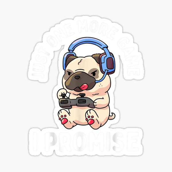 Vista previa del artículo con la obra «Gaming Pug Gamer Dog Lover Videojuego Niños Niñas», diseñado y vendido por lynnettero.