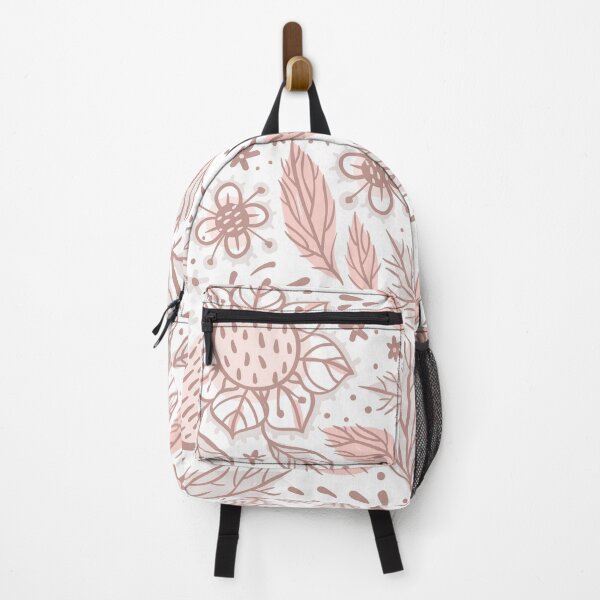 Item preview, boho coral floral print summer coral flower print pink taupe brown designed and sold by aquinavortex.