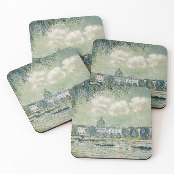Item preview, Alfred Sisley Painting - Landscape along the Seine with the Institut de France and the Pont des Arts_ designed and sold by Coffeesnow.