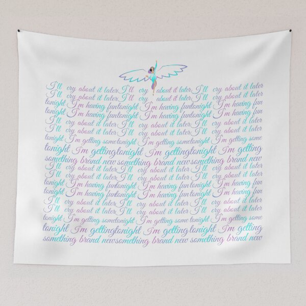 Item preview, Katy Perry Cry About It Later Rihanna Wings Colorful Lyrics White Background designed and sold by cryaboutitnow.