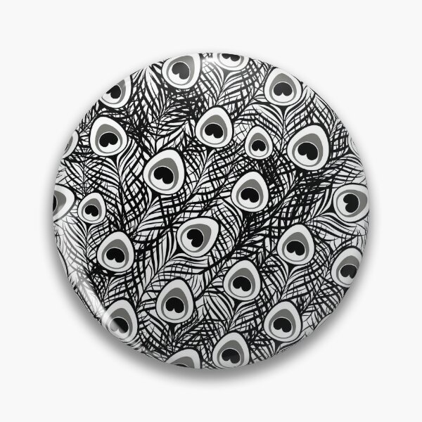 Item preview, Black and White Peacock Feather Seamless Pattern, Peacock Feather Pattern, Peacock Feather Vector Pattern designed and sold by graphic-genie.