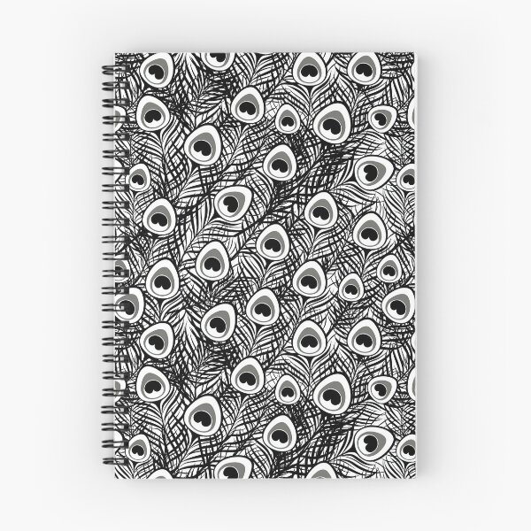 Item preview, Black and White Peacock Feather Seamless Pattern, Peacock Feather Pattern, Peacock Feather Vector Pattern designed and sold by graphic-genie.