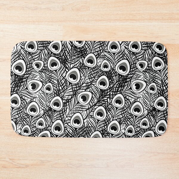 Item preview, Black and White Peacock Feather Seamless Pattern, Peacock Feather Pattern, Peacock Feather Vector Pattern designed and sold by graphic-genie.
