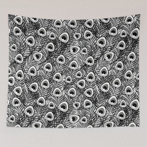 Item preview, Black and White Peacock Feather Seamless Pattern, Peacock Feather Pattern, Peacock Feather Vector Pattern designed and sold by graphic-genie.