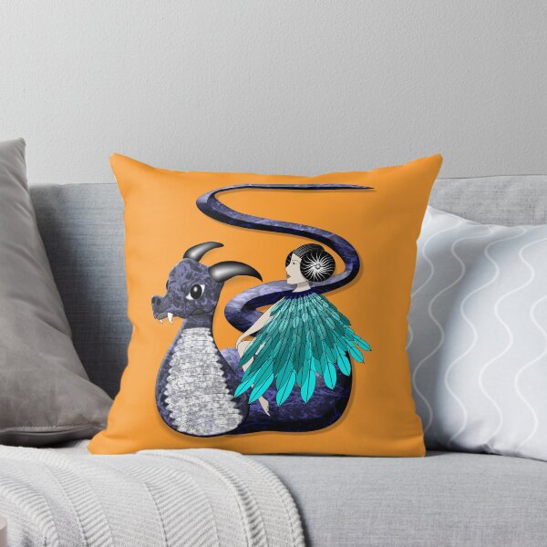 Item preview, Feathered Princess Riding a Blue Dragon - Fantasy designed and sold by MondaysChild.