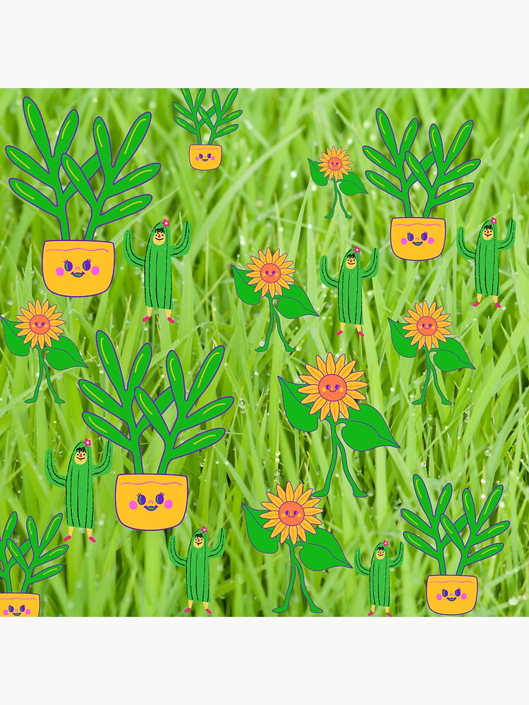 Thumbnail 3 of 3, Sticker, Dancing flowers sping and garden flours designed and sold by Semapemodiba.