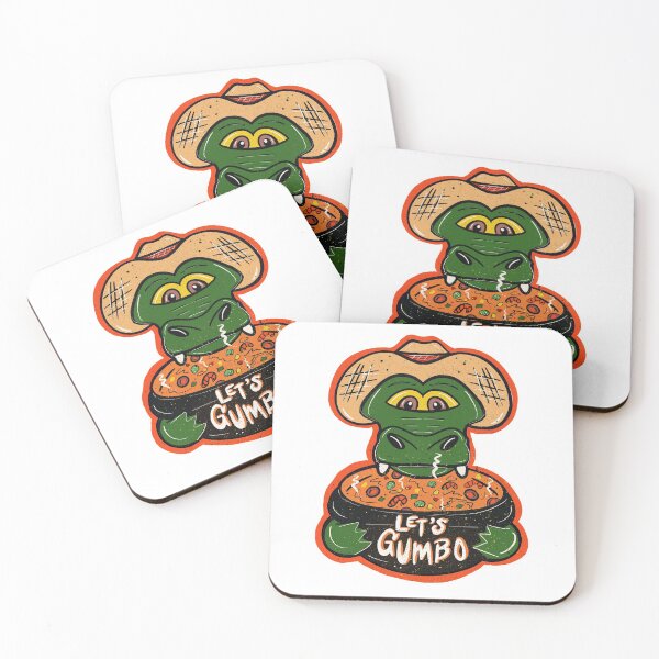 Item preview, Gumbo Gator with pot of shrimp, okra and rice gumbo. designed and sold by starlabrady.
