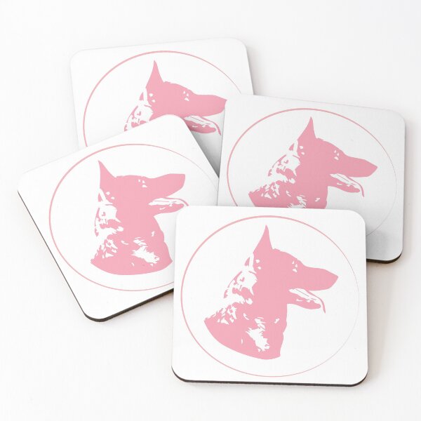 Item preview, German Shepherd Silhouette Circle Pink designed and sold by KodiakGoods.