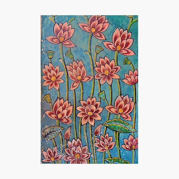 Item preview, Lotus blooms/painting/City Palace, Jaipur designed and sold by VeenaNair23.