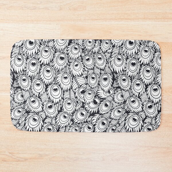 Item preview, Black and White Peacock Feather Seamless Pattern, Peacock Feather Pattern, Peacock Feather Vector Pattern designed and sold by graphic-genie.