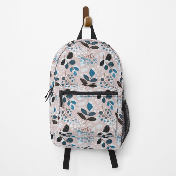 Item preview, Floral pattern, drawing with pastels, blue twigs and berries. designed and sold by UVI-CA.