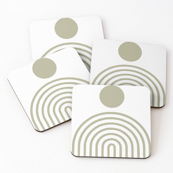 Item preview, minimalist boho army color abstract art  circle rainbow print Scandinavian Design designed and sold by aquinavortex.