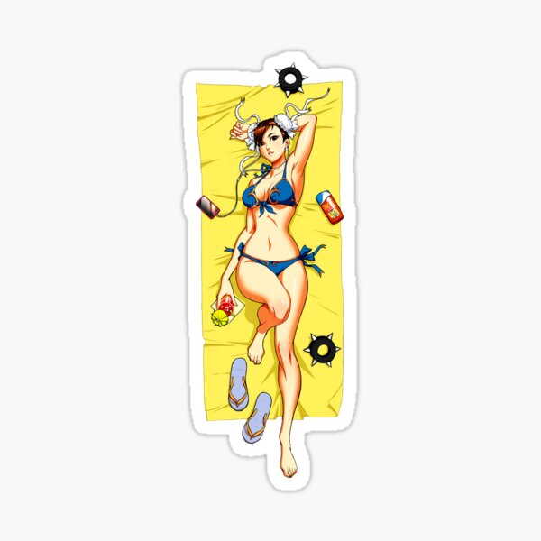 Japanese Super Girl Sunbathe In Summer Sticker