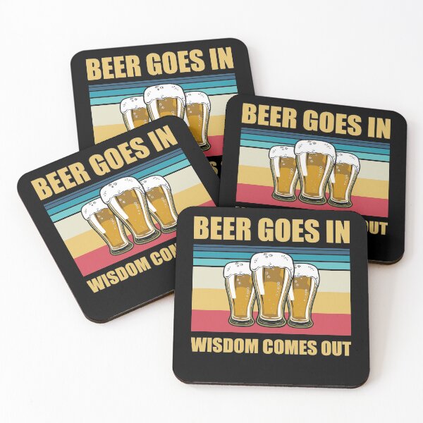Item preview, Beer Goes In Wisdom Comes Out Funny Beer Drinking Design designed and sold by justjonboy.