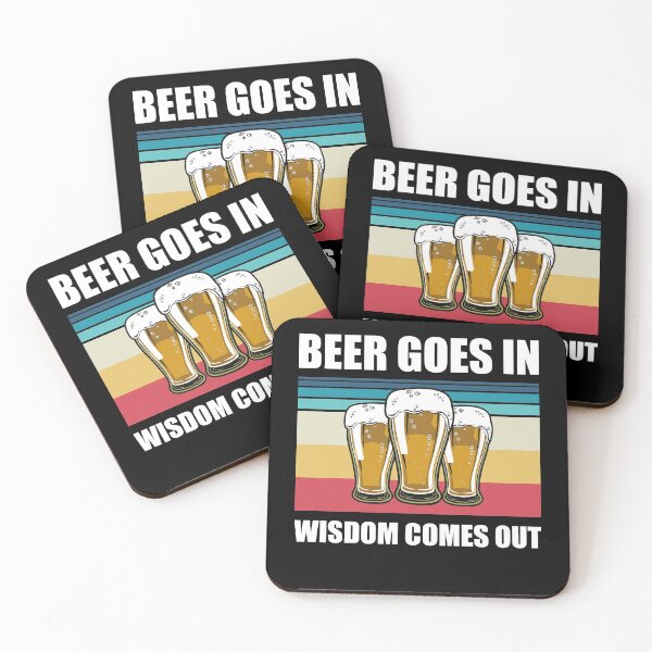 Item preview, Beer Goes In Wisdom Comes Out Funny Beer Drinking Design designed and sold by justjonboy.
