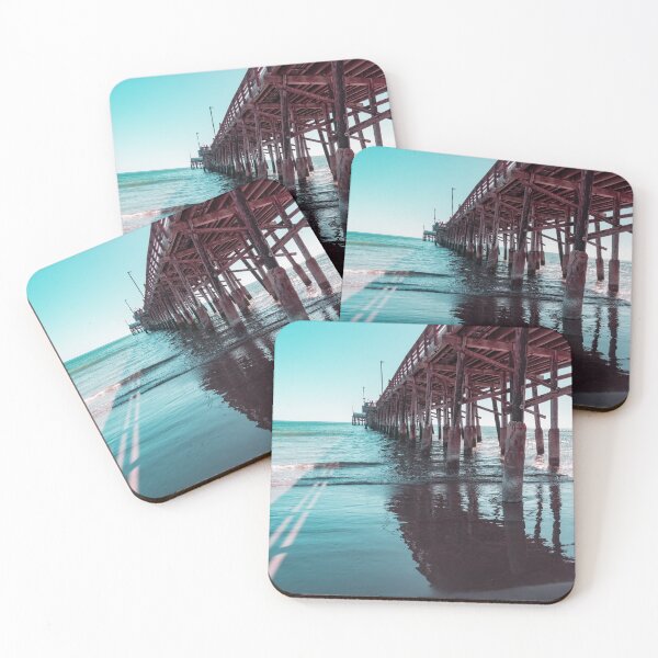 Item preview, Long Shadows in Mint Green and Pink - Californian Cool Under the Newport Beach Pier designed and sold by Georgia Mizuleva.