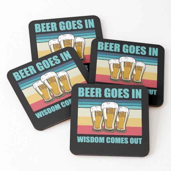 Item preview, Beer Goes In Wisdom Comes Out Funny Beer Drinking Design designed and sold by justjonboy.