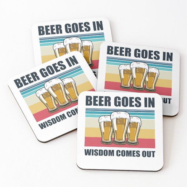 Item preview, Beer Goes In Wisdom Comes Out Funny Beer Drinking Design designed and sold by justjonboy.