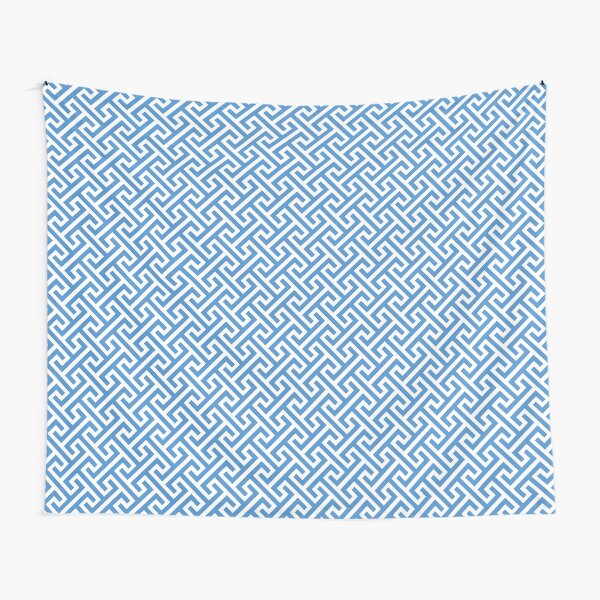 Item preview, Blue and white trellis modern preppy design designed and sold by PeriodicLabel.