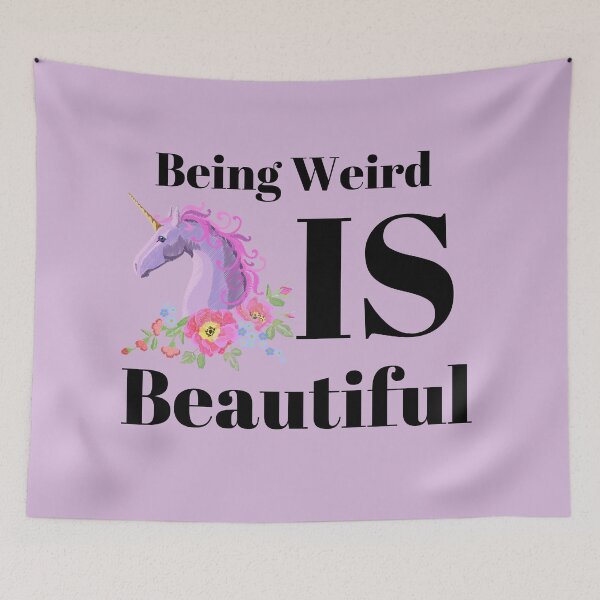 Item preview, being weird is beautiful purple unicorn print fantasy kids princess  fairy tale  designed and sold by aquinavortex.