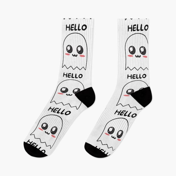 Aperçu de l'œuvre Bonjour mignon fantôme (noir) créée et vendue par FeaturedStore.