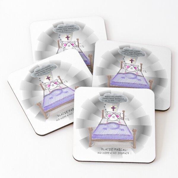Item preview, PASCAL "MAN'S GREATNESS COMES FROM KNOWING HE IS WRETCHED", philosophical quote and cartoon designed and sold by letiziahoffmann.