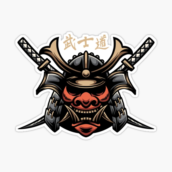 Japanese Samurai Warrior Anime bound to Bushido Code in Kanji Sticker for  Sale by Tatzki-Design