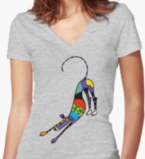 Camiseta entallada de cuello en V Caleidoscopio Bowdown