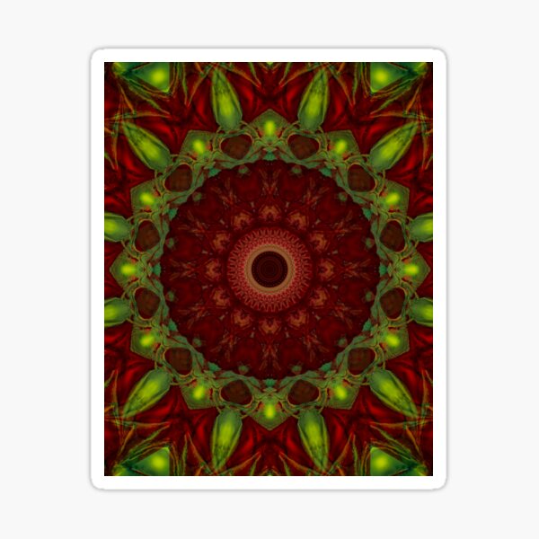 Item preview, Mandala in blood red and green tones designed and sold by JBlaminsky.